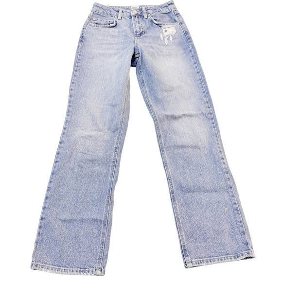 BDG Straight Skinny Light Wash Denim Jeans Ripped Details SZ26 - Picture 7 of 7